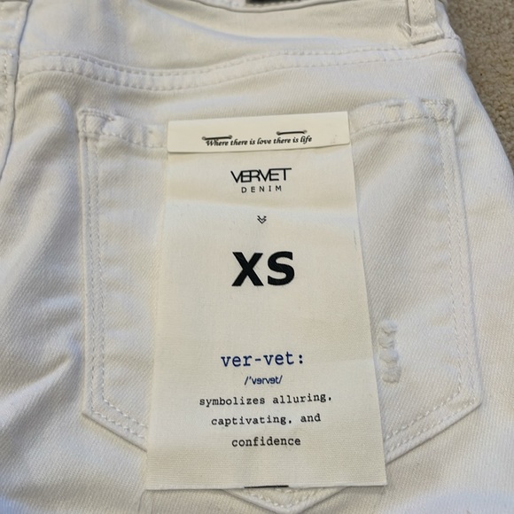 VERVET WHITE JEANS SHORTS, XS - Picture 5 of 8